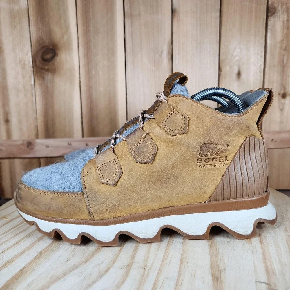 Sorel Kinetic Caribou Boots Womens 8.5 Brown Leather Waterproof‎ Winter Snow